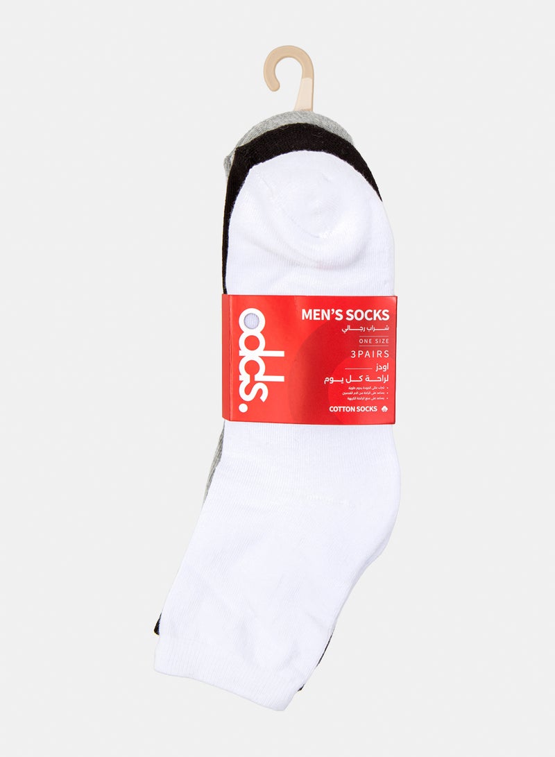Odds Men's Pack of 3 Half Terry L-Shape Casual Socks - Image 5